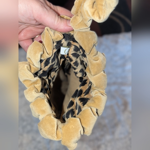 Oi San Francisco VINTAGE Velvet Christmas Stocking LEOPARD High Heel Rose Diva - Picture 7 of 12